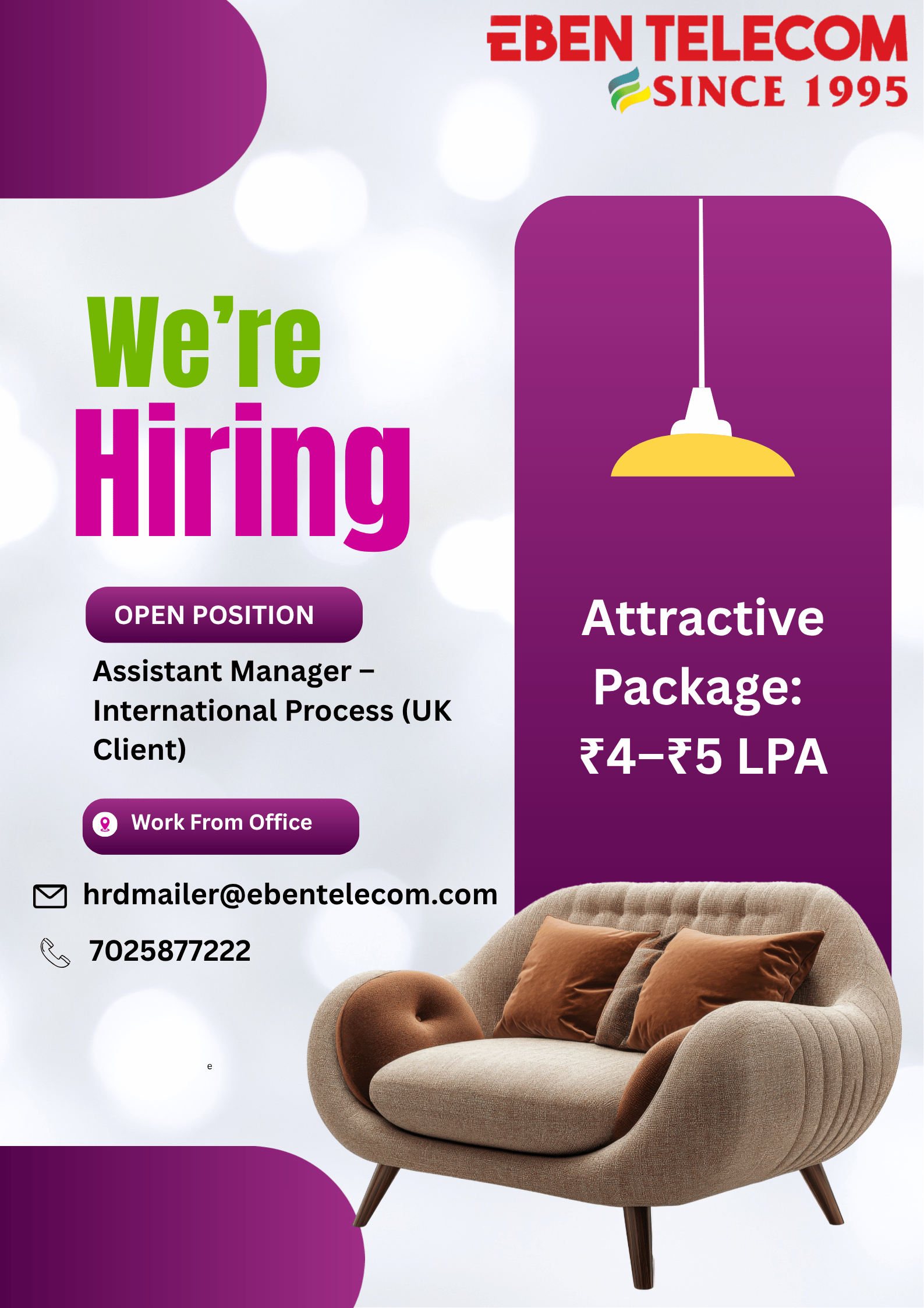 Assistant Manager – International Process (UK Client) Poster
